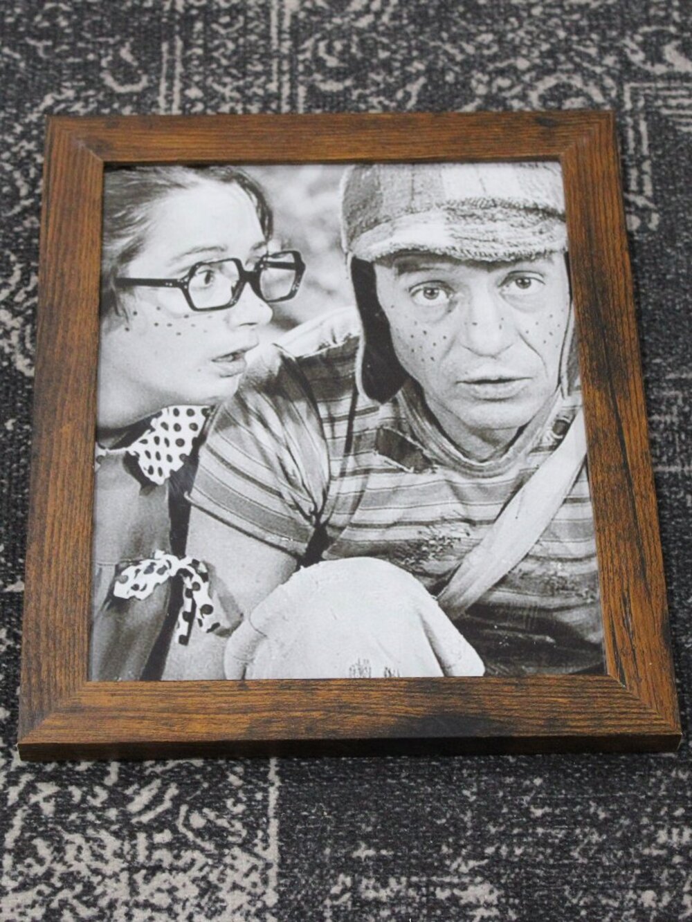 Framed 8x10 El Chavo del Ocho & La Chilindrina Photo Print - Mexican TV Decor